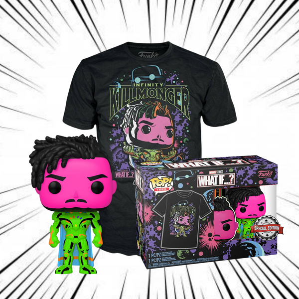 Funko Pop! & Tee Marvel What If?... [989] - Infinity Killmonger Black Light (Special Edition)