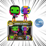 Funko Pop! Marvel Guardians of the Galaxy Vol. 2 [2-Pack] - Gamora & Nebula Blacklight (Special Edition)