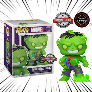 [Boîte endommagée] Funko Pop! Marvel Hulk [840] - Immortal Hulk 6" Super Sized (GITD Chase) (Special Edition)