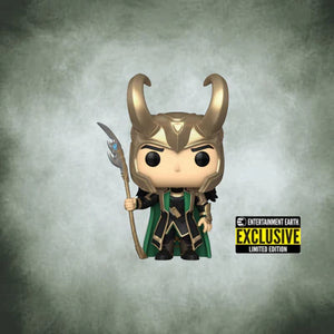 [Boîte endommagée] Funko Pop! Marvel Avengers [985] - Loki with Scepter Glow In The Dark (Entertainment Earth Exclusive)
