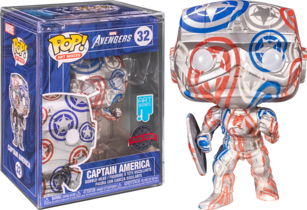 Funko Pop! The Avengers [32]- Captain America in Stark Tech Suit Patriotic Age Artist Series with Pop! Protector (Special Edition)